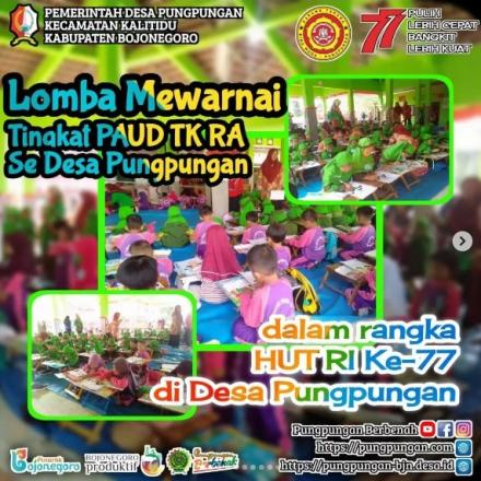 SEMARAKKAN AGUSTUSAN PEMDES ADAKAN LOMBA MEWARNAI TINGKAT PAUD